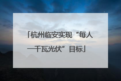 杭州临安实现“每人一千瓦光伏”目标