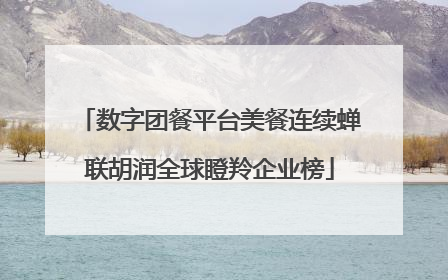 数字团餐平台美餐连续蝉联胡润全球瞪羚企业榜