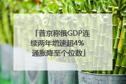 普京称俄GDP连续两年增速超4% 通胀降至个位数