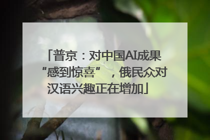 普京：对中国AI成果“感到惊喜”，俄民众对汉语兴趣正在增加