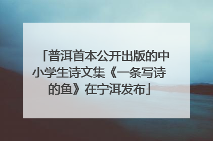 普洱首本公开出版的中小学生诗文集《一条写诗的鱼》在宁洱发布