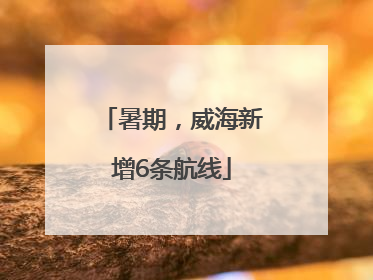 暑期，威海新增6条航线