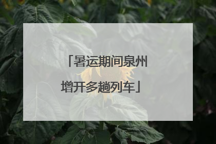 暑运期间泉州增开多趟列车