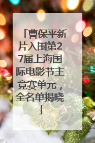 曹保平新片入围第27届上海国际电影节主竞赛单元，全名单揭晓