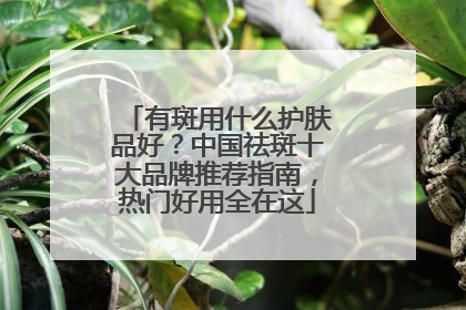 有斑用什么护肤品好？中国祛斑十大品牌推荐指南，热门好用全在这