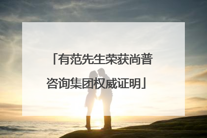 有范先生荣获尚普咨询集团权威证明