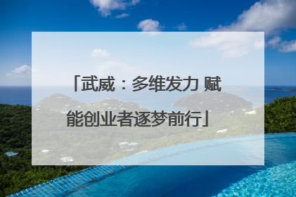 武威：多维发力 赋能创业者逐梦前行