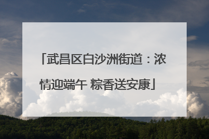 武昌区白沙洲街道：浓情迎端午 粽香送安康