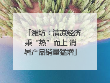 潍坊：清凉经济乘“热”而上 消暑产品销量猛增