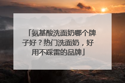 氨基酸洗面奶哪个牌子好？热门洗面奶，好用不踩雷的品牌