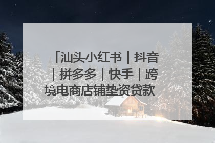 汕头小红书｜抖音｜拼多多｜快手｜跨境电商店铺垫资贷款企业-漫商易