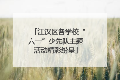 江汉区各学校“六一”少先队主题活动精彩纷呈