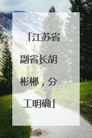 江苏省副省长胡彬郴，分工明确