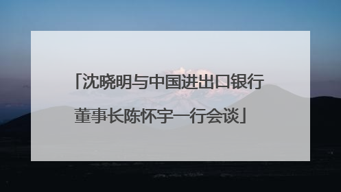 沈晓明与中国进出口银行董事长陈怀宇一行会谈