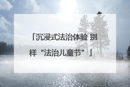 沉浸式法治体验 别样“法治儿童节”