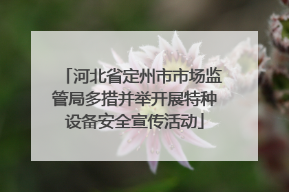 河北省定州市市场监管局多措并举开展特种设备安全宣传活动