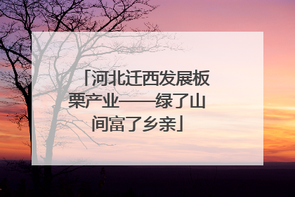 河北迁西发展板栗产业——绿了山间富了乡亲