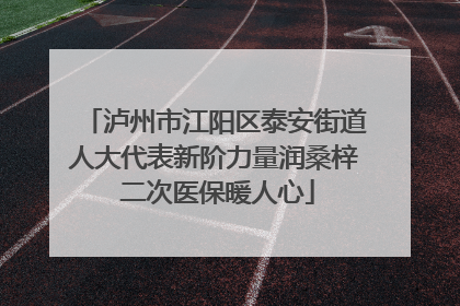 泸州市江阳区泰安街道人大代表新阶力量润桑梓 二次医保暖人心