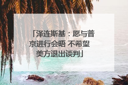 泽连斯基：愿与普京进行会晤 不希望美方退出谈判