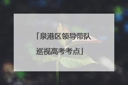 泉港区领导带队巡视高考考点