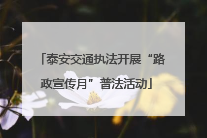 泰安交通执法开展“路政宣传月”普法活动