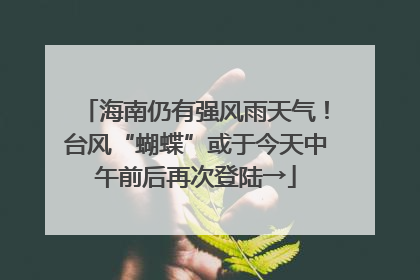 海南仍有强风雨天气！台风“蝴蝶”或于今天中午前后再次登陆→