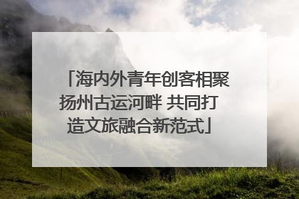 海内外青年创客相聚扬州古运河畔 共同打造文旅融合新范式