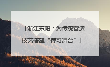 浙江东阳：为传统营造技艺搭建“传习舞台”