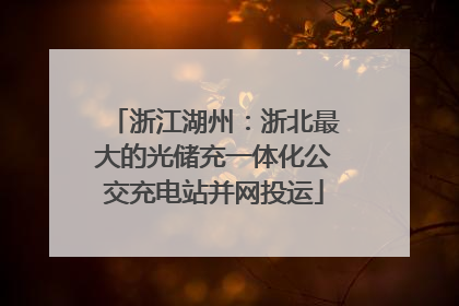 浙江湖州：浙北最大的光储充一体化公交充电站并网投运