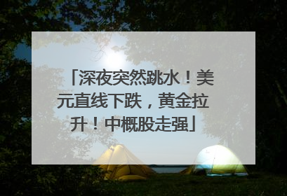深夜突然跳水！美元直线下跌，黄金拉升！中概股走强