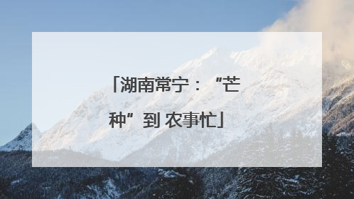 湖南常宁：“芒种”到 农事忙