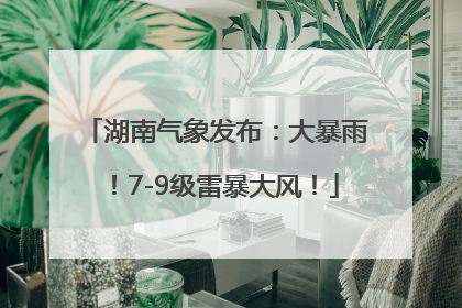 湖南气象发布：大暴雨！7-9级雷暴大风！