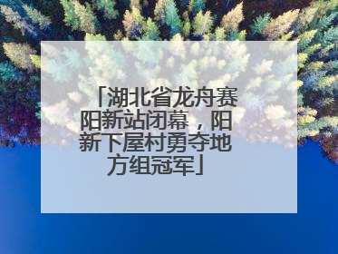 湖北省龙舟赛阳新站闭幕，阳新下屋村勇夺地方组冠军