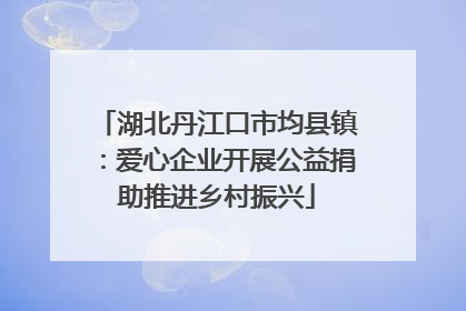 湖北丹江口市均县镇：爱心企业开展公益捐助推进乡村振兴