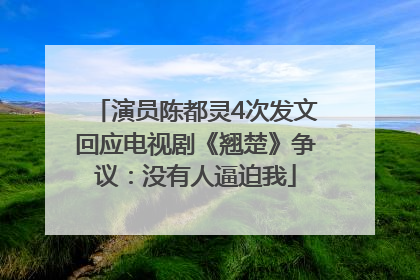 演员陈都灵4次发文回应电视剧《翘楚》争议：没有人逼迫我