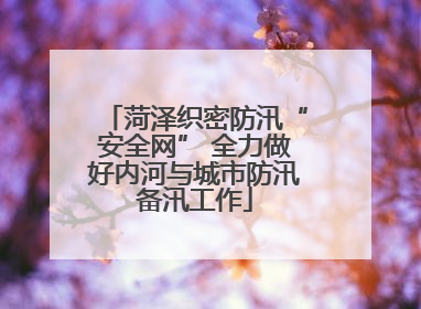 菏泽织密防汛“安全网” 全力做好内河与城市防汛备汛工作