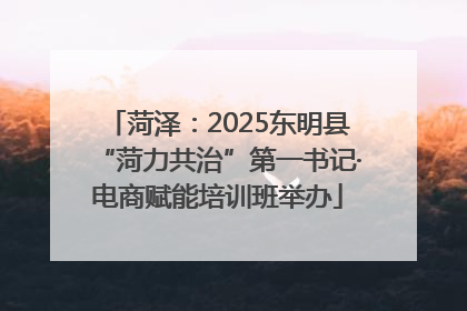 菏泽：2025东明县“菏力共治”第一书记·电商赋能培训班举办