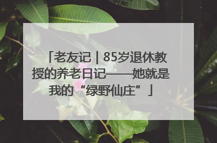 老友记｜85岁退休教授的养老日记——她就是我的“绿野仙庄”