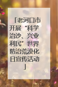老河口市开展“科学治沙、兴业利民”世界防治荒漠化日宣传活动