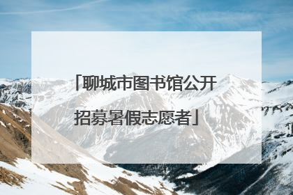 聊城市图书馆公开招募暑假志愿者