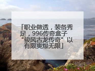 职业做透，装备秀足，996传奇盒子“骏风古龙传奇”以有限爽爆无限