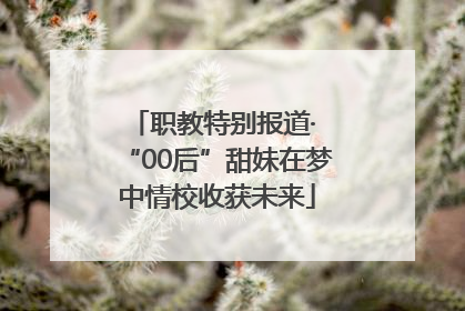 职教特别报道· “00后”甜妹在梦中情校收获未来