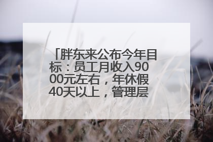 胖东来公布今年目标：员工月收入9000元左右，年休假40天以上，管理层人均分配70万元