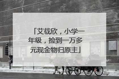 艾载欣，小学一年级，捡到一万多元现金物归原主