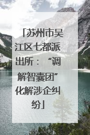 苏州市吴江区七都派出所：“调解智囊团”化解涉企纠纷
