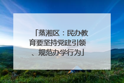 蒸湘区：民办教育要坚持党建引领、规范办学行为