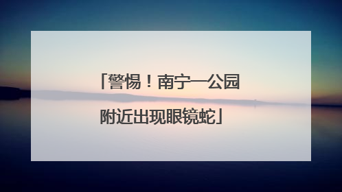 警惕！南宁一公园附近出现眼镜蛇