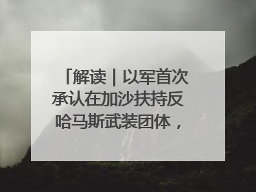 解读｜以军首次承认在加沙扶持反哈马斯武装团体，影响几何？