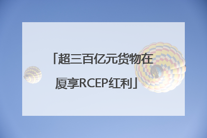 超三百亿元货物在厦享RCEP红利