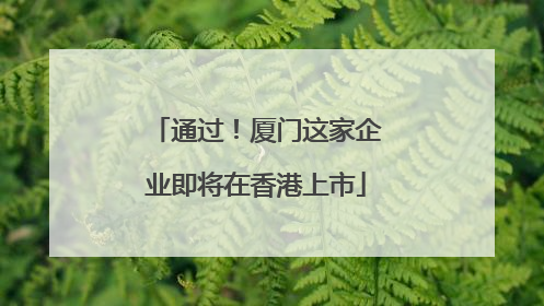 通过！厦门这家企业即将在香港上市